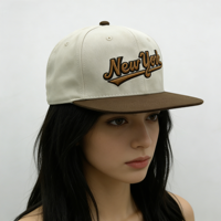 Gorras Clásicas Snapback de 6 Paneles, Gorras de Béisbol Vintage con Visera Plana, Gorras Originales Estilo Nueva York