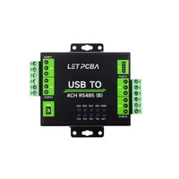 Konverter USB Terisolasi Industri Ke 4 Saluran RS485 (B) Chip CH344L Sirkuit Perlindungan Multi Dukungan Multi Sistem