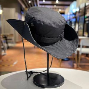 Sombrero Boonie de Ala Ancha, Transpirable, Protección Solar, para Senderismo, Pesca, Unisex, Color Caqui, Negro, Azul Marino, Gris, Verde Militar - Product Image 5