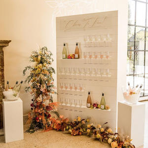 Décor <span class=keywords><strong>de</strong></span> fête <span class=keywords><strong>de</strong></span> mariage en plein air support mural pour <span class=keywords><strong>champagne</strong></span> mur <span class=keywords><strong>de</strong></span> <span class=keywords><strong>champagne</strong></span> personnalisé avec fleurs - Product Image 5