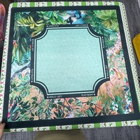 Tapis de mahjong antidérapant sur le thème de la faune de la jungle, carré de 31,5 pouces, couverture de table insonorisante pour poker, dominos, jeux de cartes
