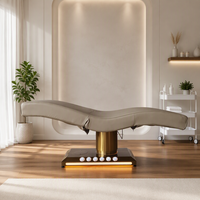 Cama de Belleza Eléctrica de 3 Motores con Reposabrazos Extraíbles, Altura Ajustable, para Salón, Spa, Tatuajes y Tratamientos Faciales