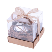 Boîte cadeau transparente en plastique PE recyclable et écologique, personnalisable avec base, pour aliments, aliments pour bébés, sucre, impression de logo OEM