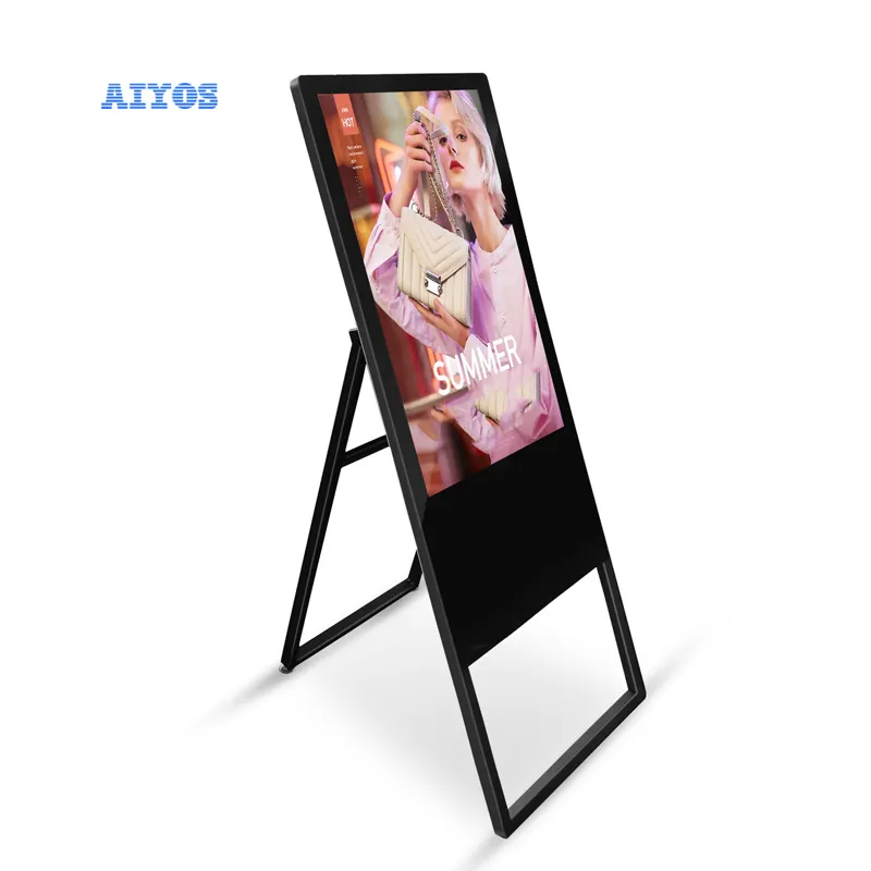 32 inch indoor floor stand portable kiosk LCD touch screen advertising player digital signage and shopping displays
