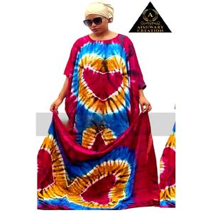 High Quality African Hand Tie Dye <b>Kaftan</b> Abaya With Scarf Big <b>Size</b> Elegant Fast Colors Dresses Long Maxi Gown - Product Image 1