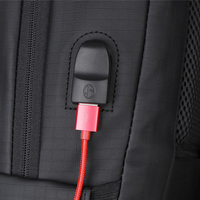 Mochila para Portátil con Revestimiento de Película Resistente, Carga Externa, Antichoque, para Oficina, Viajes de Negocios, con USB