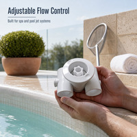 Vanne de dérivation portable et réglable en ABS pour piscine et spa, avec corps de jet, ports à raccord rapide et prise d'air Venturi pour bain à remous