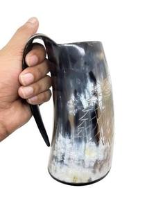 Chope à boire traditionnelle en corne pour le miel, l'ale et la bière, chope à boire en corne polie, fabrication artisanale, qualité supérieure à prix avantageux - Product Image 3