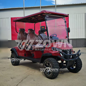Stylish Red Golf Utility <b>Car</b> Independent Suspension Leather Seats Dual Side <b>Mirrors</b> Country Park Shuttle Cart - Product Image 5
