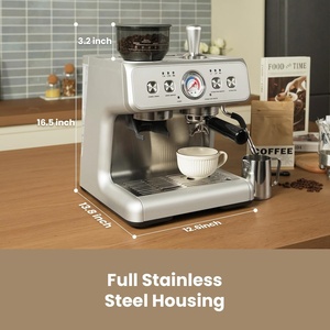 Cafetera Espresso Comercial, Máquina de Café Inteligente Semi-Automática con Molinillo Eléctrico Francés para Hoteles - Product Image 3