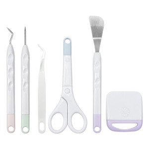 Kit de manualidades con seis pinzas y tijeras de acero inoxidable para tallar, grabar, hacer diarios artísticos y uso doméstico. - Product Image 4