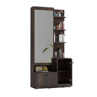 Coiffeuse en bois pour chambre à coucher avec tiroir, miroir et grand espace de rangement, longue coiffeuse avec miroir