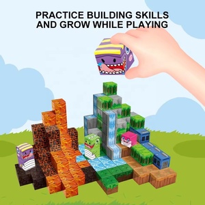 Bloques de Construcción Magnéticos de Dinosaurios al por Mayor, Set de Construcción de Paisajes con Volcán y Bosque para Juego Creativo, Directo de Fábrica - Product Image 5