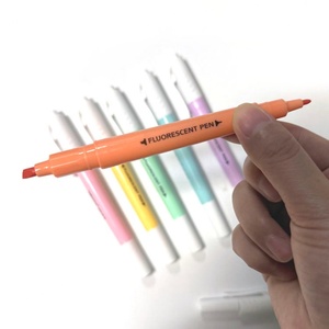 Juego de 6 Marcadores Fluorescentes de Doble Punta con Logotipo Personalizado, Colores Surtidos, Ecológicos, para Negocios, Escuela y Oficina - Product Image 6