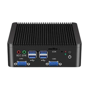 Intel Celeron J4125 fansız mikro Mini PC 8GB DDR4 128GB M.2 SSD USB3.2 endüstriyel IOT PC Windows 11/10 desteği 4G LTE/WIFI