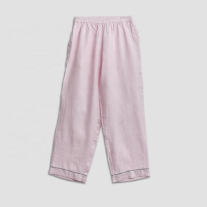 Blush Pink due pezzi Set formato libero misto bambù o cotone adulto donna <span class=keywords><strong>notte</strong></span> indossa primavera indossare pigiama solido Top e Bottom - Product Image 6
