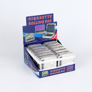 High quality Laser engraving Cigarette box metal cigarette rolling box with display case packaging