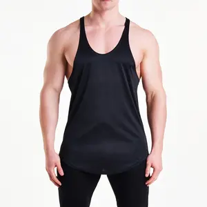 Wholesale Men Muscle Tank Top Custom Training Gym Mens Fitness Stringer Tank Tops Pure Color Track Singlet