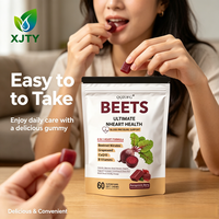 Permen Jeli Bit Label Pribadi OEM Vegetarian Kaya Zat Besi Permen Buah Penambah Energi Alami Pendukung Tekanan Darah Bebas Gula