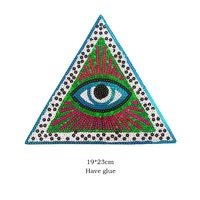Parche de lentejuelas Ojo Turco, insignia bordada en forma de corazón, aplique Ojo que todo lo ve en forma de pirámide, termoadhesivo para chaquetas vaqueras, ropa y manualidades DIY
