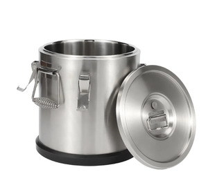DFC01 Baril isotherme en métal de qualité supérieure pour le stockage des aliments, seau verrouillable avec couvercle, thermos - Product Image 3