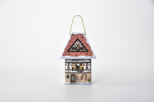 Caja de lata de Casa de lámpara de metal personalizada con asa Impresión offset moderna exquisita del proveedor de calidad para organizar LP 87X87X168 - Product Image 2