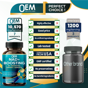 Capsule OEM per il Potenziamento di NAD+ Formula Avanzata 7-in-1 con NR, Resveratrolo e <span class=keywords><strong>Quercetina</strong></span> per il Supporto della Vitalità Cellulare - Product Image 3
