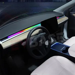 Evbase Modelo 3 Y Tesla Car Interior Decorar Styling App Controle Led Painel Atmosfera Luz Ambiente Strip