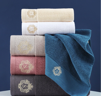 Ensemble de 2 serviettes de bain 100% coton 34x74cm 70x140cm Écologiques Hypoallergéniques Logo personnalisé Utilisation hôtelière Cadeau de luxe