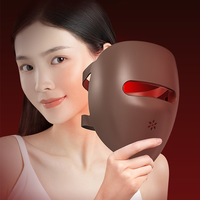 Masque facial LED en silicone flexible 3D avec logo personnalisé, 4 couleurs, thérapie par lumière infrarouge, appareil facial portable pour usage domestique
