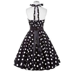 Halter Polka Dot <span class=keywords><strong>Robe</strong></span> Rétro Floral <span class=keywords><strong>Hepburn</strong></span> Vintage 50s 60s Pin up Rockabilly Robes <span class=keywords><strong>Robe</strong></span> Saint Valentin <span class=keywords><strong>Robe</strong></span> de soirée - Product Image 3