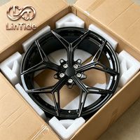 Jantes en alliage forgé à cinq branches noir brillant, légères et haute résistance, pour modification de coupé