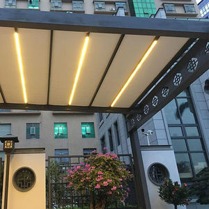 Auvent rétractable motorisé de luxe à cassette complète avec lumières LED, nouveau design <span class=keywords><strong>brevet</strong></span>é, télécommande pour patio extérieur, revêtement en poudre - Product Image 1