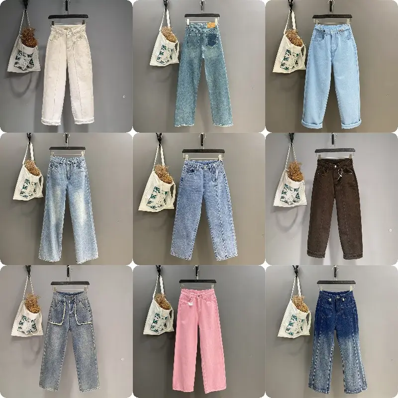 Hot women's jeans cheap wholesale women's skinny jeans Fashion women plus size elastic high waist wide leg jeans