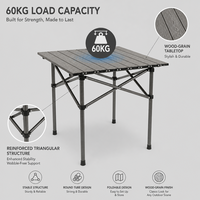Table de camping pliable en acier carbone haute capacité à montage rapide
