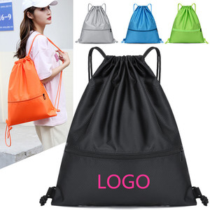 Custom LOGO Drawstring Bag Gym Sport Bag Drawstring Backpack Rhombus Waterproof Pull String Bag Snakpack for Men Women