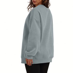 Sudadera Personalizada Extra Grande para Mujer, 100% Algodón Ecológico, de Manga Larga para Invierno, con Logotipo Frontal y Cuello Redondo - Product Image 3