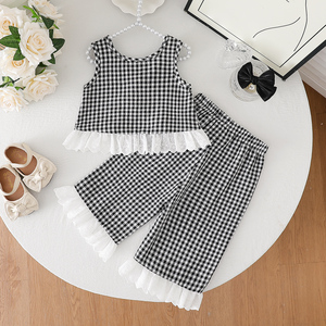 Completo Estivo alla Moda e Carino per Ragazze 2026 Nuovo Set Due Pezzi Elegante e Grazioso per Bambine e Ragazze Più Grandi - Product Image 2