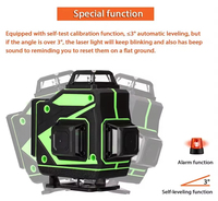 Niveau laser rotatif 4D à 16 lignes, haute précision, lumière verte, auto-nivelant, pour la construction
