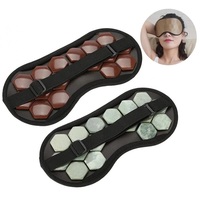 Masque pour les yeux en jade et germanium pour les cernes et les poches, masseur pour les yeux en pierre naturelle pour le sommeil, la relaxation et les voyages