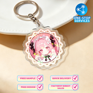 Personalizado de dibujos animados anime <span class=keywords><strong>Genshin</strong></span> <span class=keywords><strong>Impact</strong></span> impresión acrílico llavero acrílico encantos de plástico transparente acrílico llavero - Product Image 1