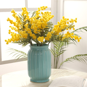 <span class=keywords><strong>Flores</strong></span> artificiales de Acacia de 38cm, <span class=keywords><strong>Mimosa</strong></span> amarilla, rama de cereza, Decoración de mesa de boda y hogar - Product Image 1