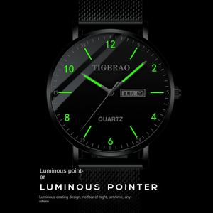 2026年新作 メンズ 高校生向け タイド クォーツ ステンレススチール製 メタルウォッチ コンセプト 防水 夜光 ダブルカレンダー - Product Image 3