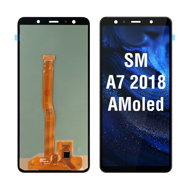 OLED LCD Screen Display for Samsung A7 2018 Black A750 Pantallas Screen Phone Part Replacement