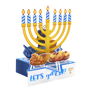 Wholesale <strong>Handmade</strong> Children'S <strong>Hanukkah</strong> Greeting <strong>Card</strong> <strong>Hanukkah</strong> Candles Dreidel Latkes Sufganiyot Eco-friendly Pop up <strong>Cards</strong>