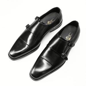 Zapatos de Vestir de Cuero Genuino Negro para Hombre, con Hebilla y Punta Puntiaguda, para Oficina y Uso Profesional - Product Image 3