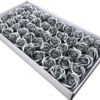 INUNION 3-Schichtige 5cm Gold- und Silberfarbene Rosen-Seifenblumen Dekorative Künstliche Ewige Seifenrosen als Geschenk