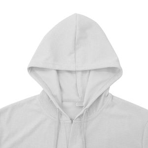 Camiseta con capucha y dobladillo redondo suelto informal para hombre, camiseta transpirable de manga corta estilo Hip Hop, material de poliéster/algodón - Product Image 5