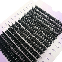 Cils synthétiques segmentés pour le commerce transfrontalier, faux cils à bouquets individuels, naturels, bouclés, épais, style européen, très demandés pour le DIY