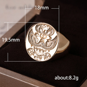 Anello con Sigillo Aquila Eroica da Uomo, Gioiello Vintage da Dito - Product Image 5